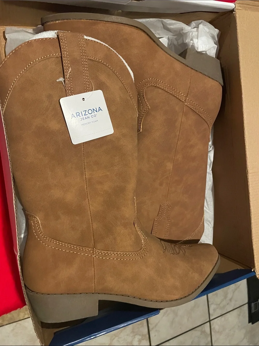 Arizona Jean Company Women's Tan Western Ankle Boots